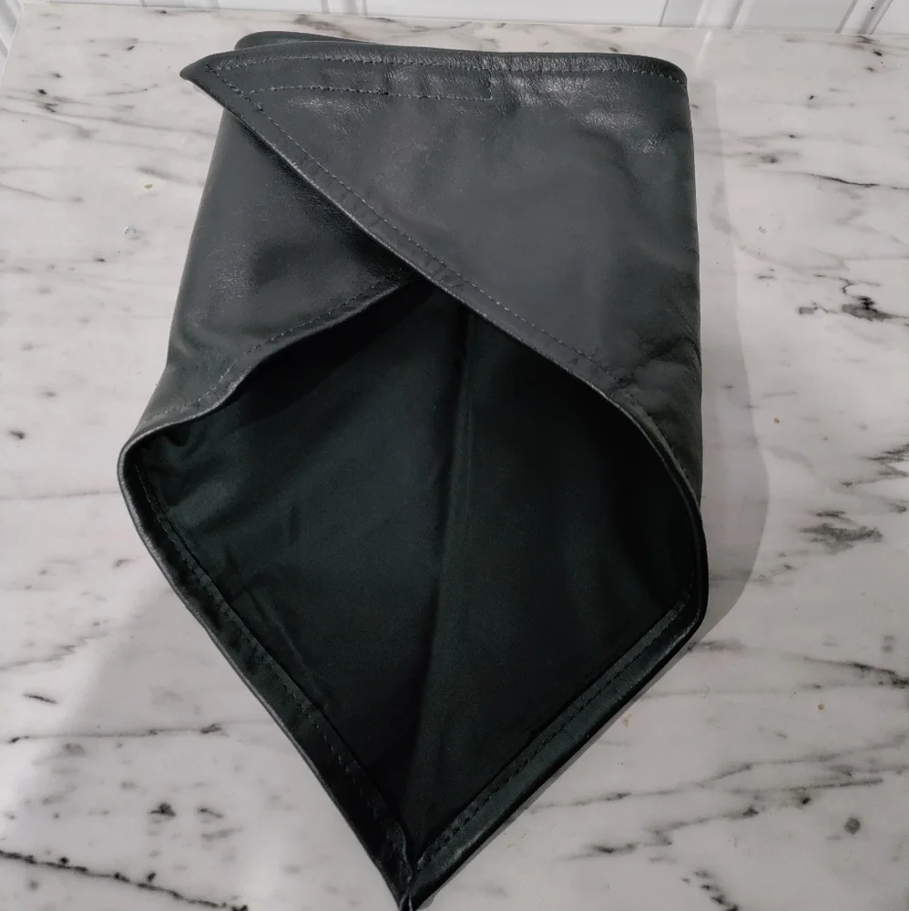 Rude Dog black leather dog bandana